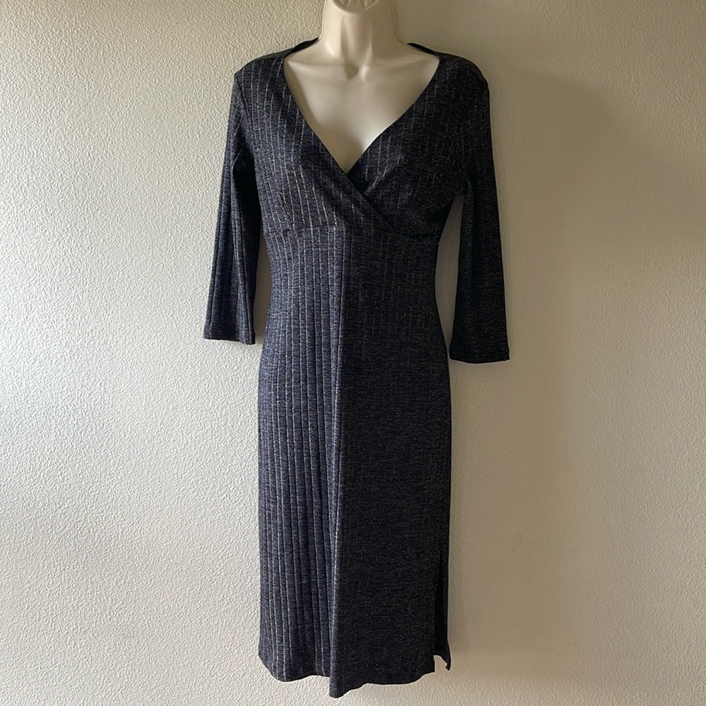 PS per seption medium gray/black bodycon midi dress